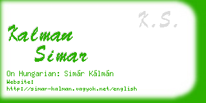 kalman simar business card